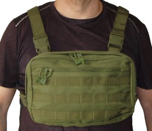 Zasobnik typu chest rig zielony