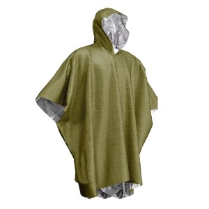 Termiczne poncho awaryjne zielone